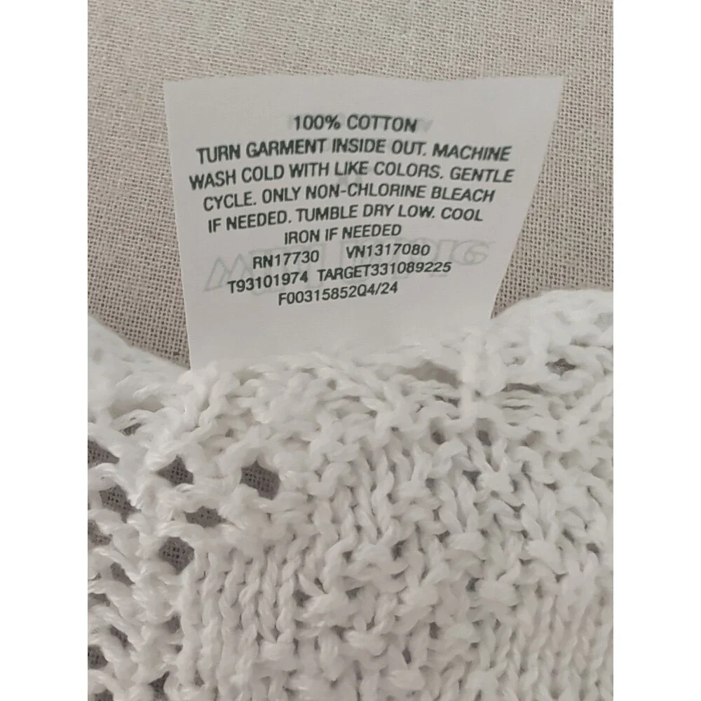 ❤️Wild Fable Cover up Womens XL White Crochet Flower Boho Summer Festival❤️ - Picture 8 of 11